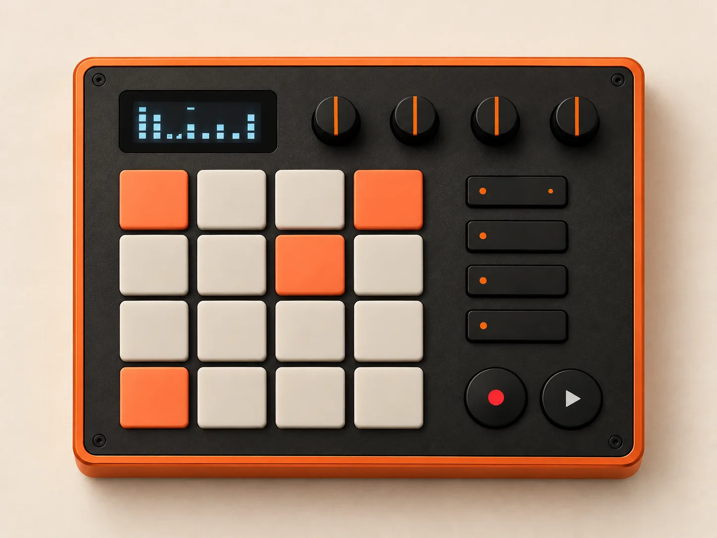 Top view of PULSE with sixteen responsive pads