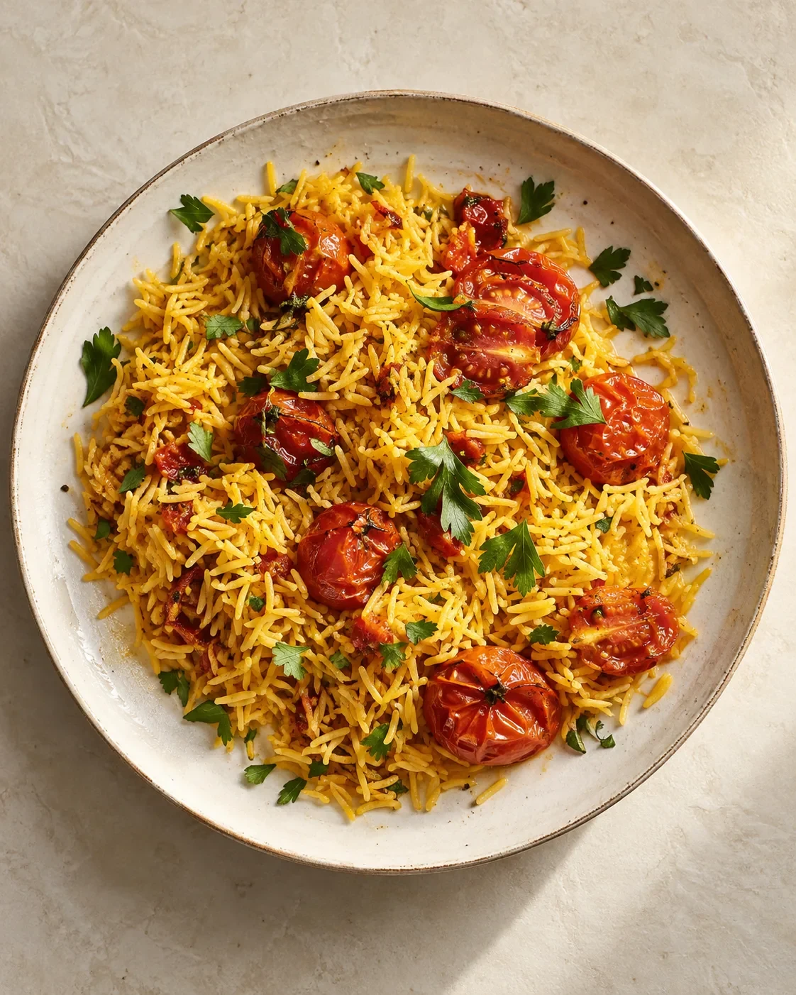Tomato & Saffron Rice, a finished MESA recipe