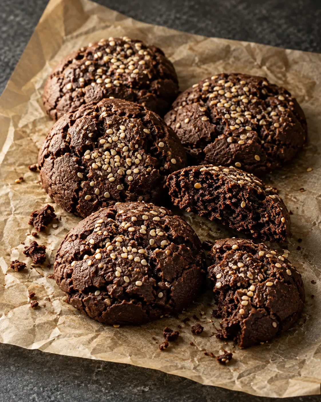 Dark Chocolate Tahini Cookies, a finished MESA recipe