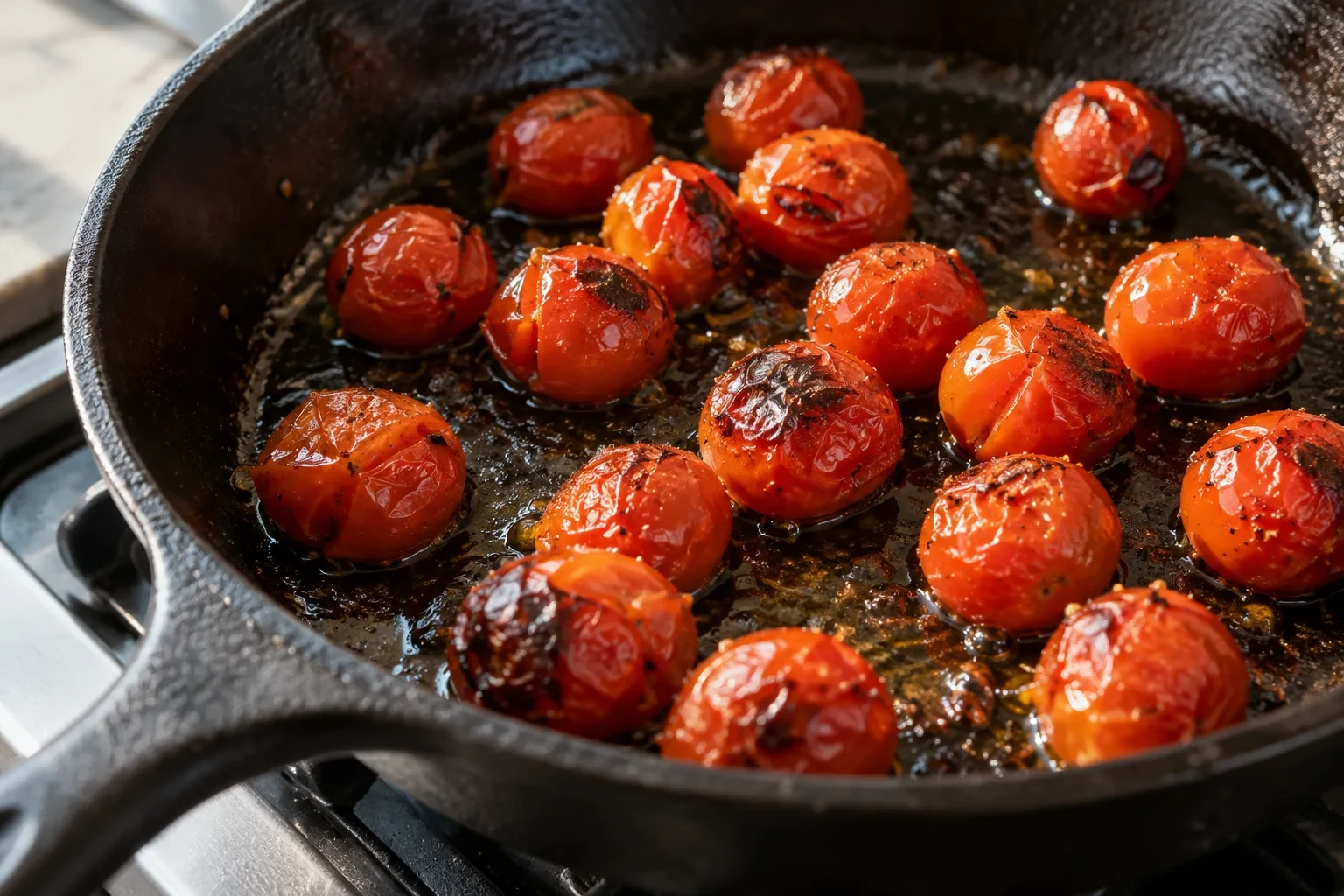 Preparation scene for Charred Tomato Toast