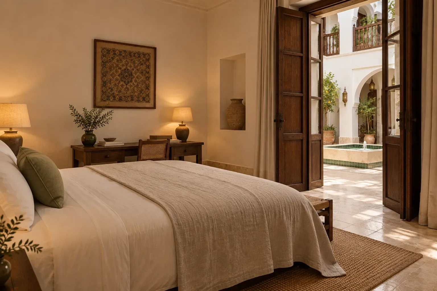 Courtyard Room opening onto the fountain courtyard