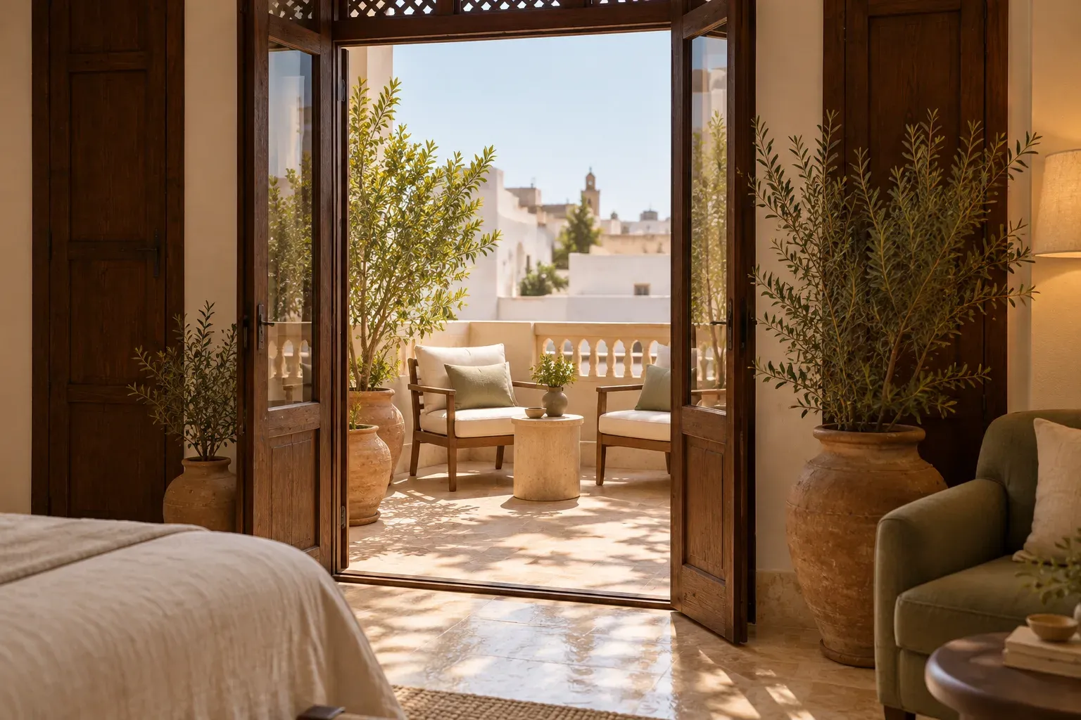 Two chairs on the suite’s private terrace