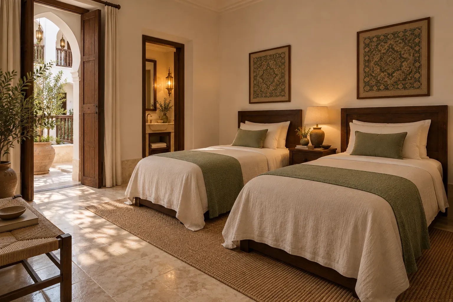 Two separate single beds in Twin Room