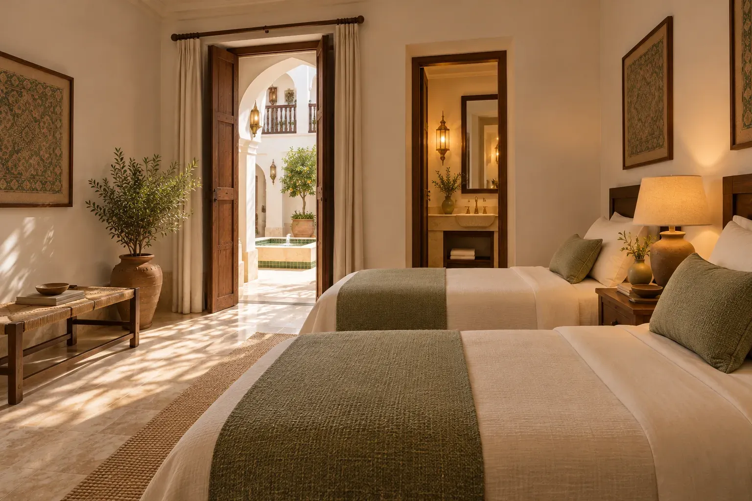Twin Room facing the courtyard